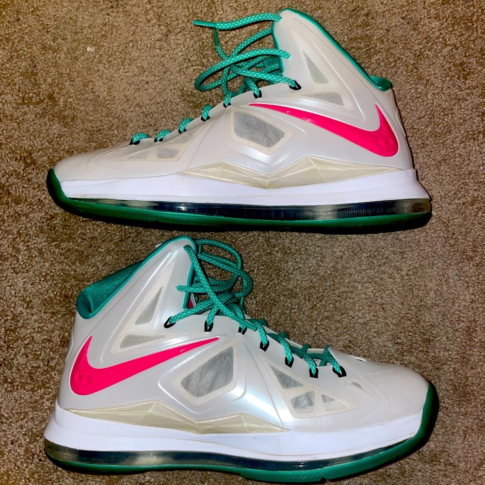 COPY - Nike Lebron X ID: White/Teal/Pink